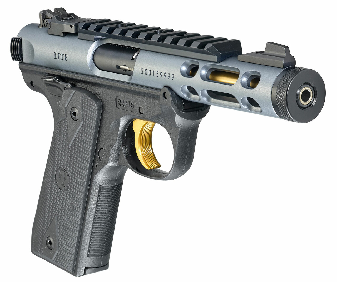 Ruger Mark IV 22/45 Lite .22 LR, 4.4″ Threaded Barrel, Diamond Gray, 10rd