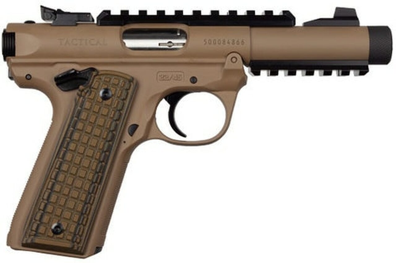 Ruger Mark IV .22 LR, 4.4″ Barrel, Zytel Polymer Grips, Flat Dark Earth, 10rd