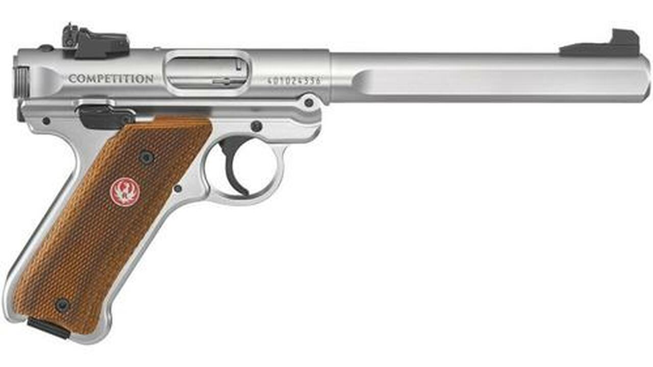 Ruger Mark IV Competition, 22LR, 6.8″ Barrel, Adustablej Sights, SS