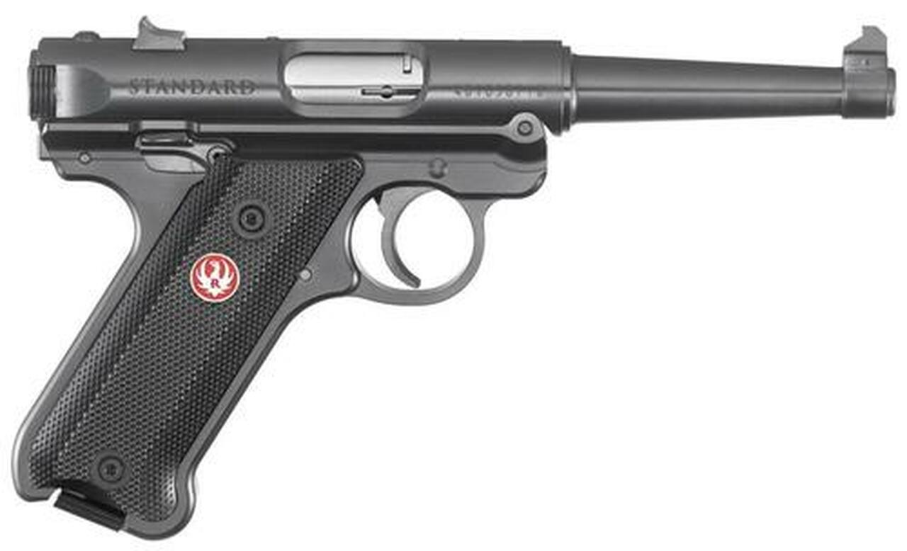 Ruger Mark IV Standard, 22LR, 4.75″, 10rd, Black Aluminum Grips