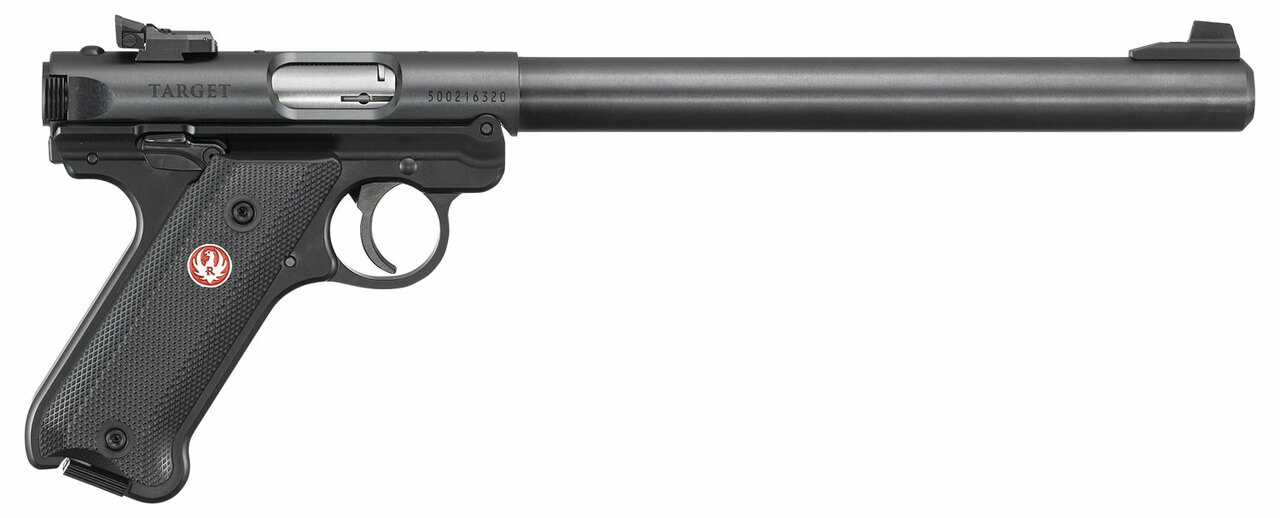 Ruger Mark IV Target .22 LR, 10″ Bull Barrel, Adj. Rear, Blued, 10rd