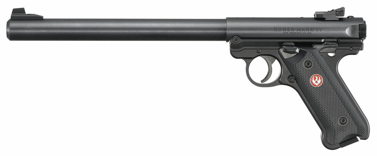 Ruger Mark IV Target .22 LR, 10″ Bull Barrel, Adj. Rear, Blued, 10rd