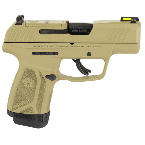 Ruger MAX-9 9mm, 3.2″ Barrel, Flat Dark Earth, Optic Ready, No Safety, 12rd