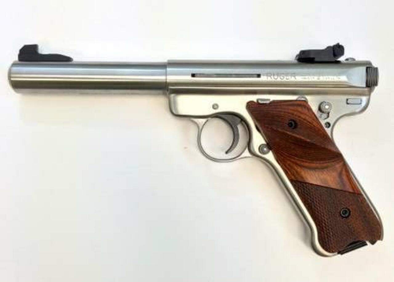 Ruger MK III 22LR, SS, 5.5″, Engraved, USA Shooting Team