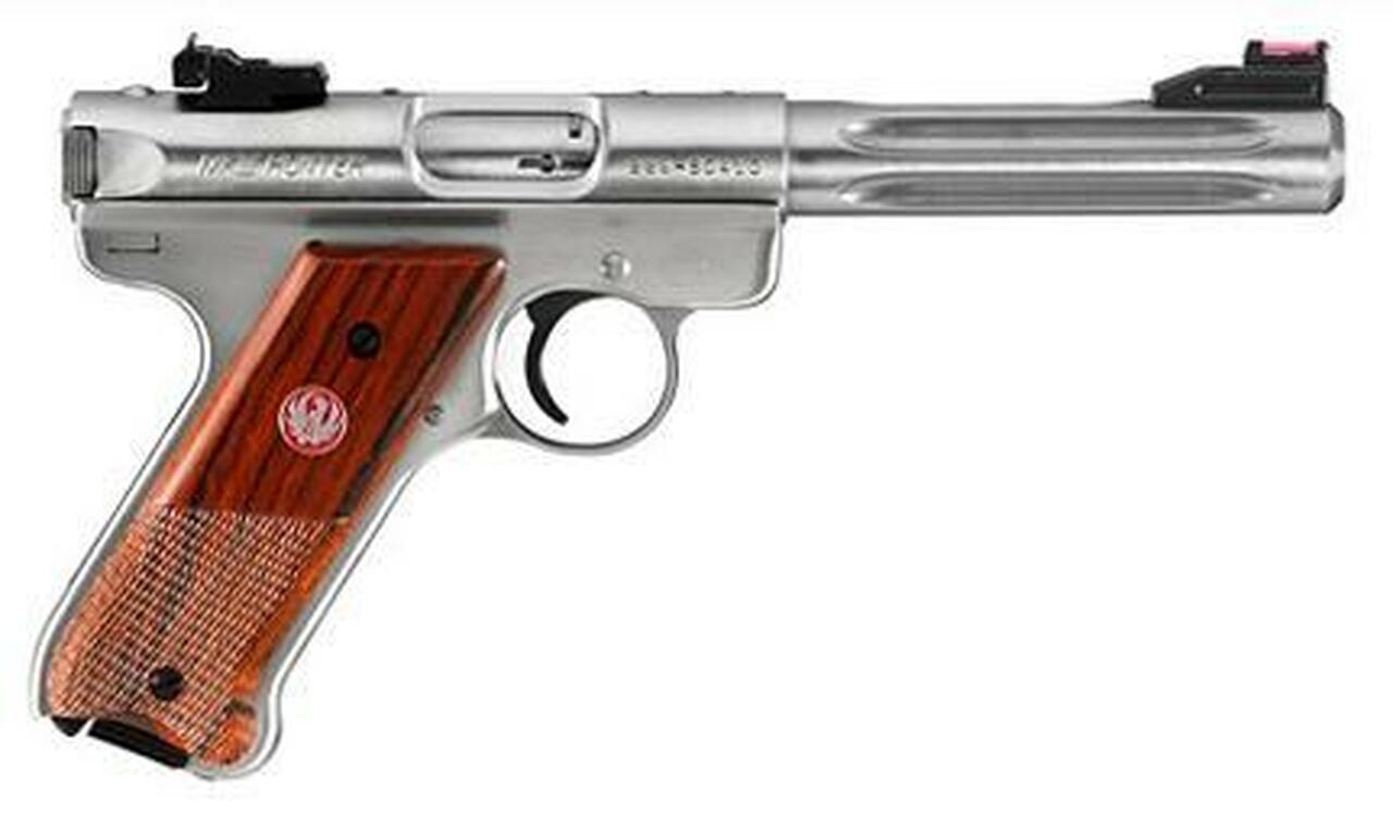 Ruger MKIII Hunter, 22LR, 5.5″ Fluted Barrel, Fiber Optic Site, SS