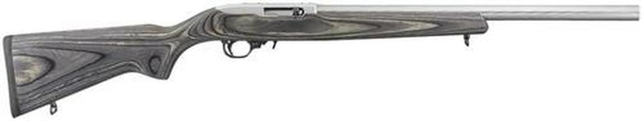 Ruger Model 10/22 Target .22LR 20″ Heavy Barrel Polished Stainless Steel Finish Black Laminate Stock 10 Rnd Mag
