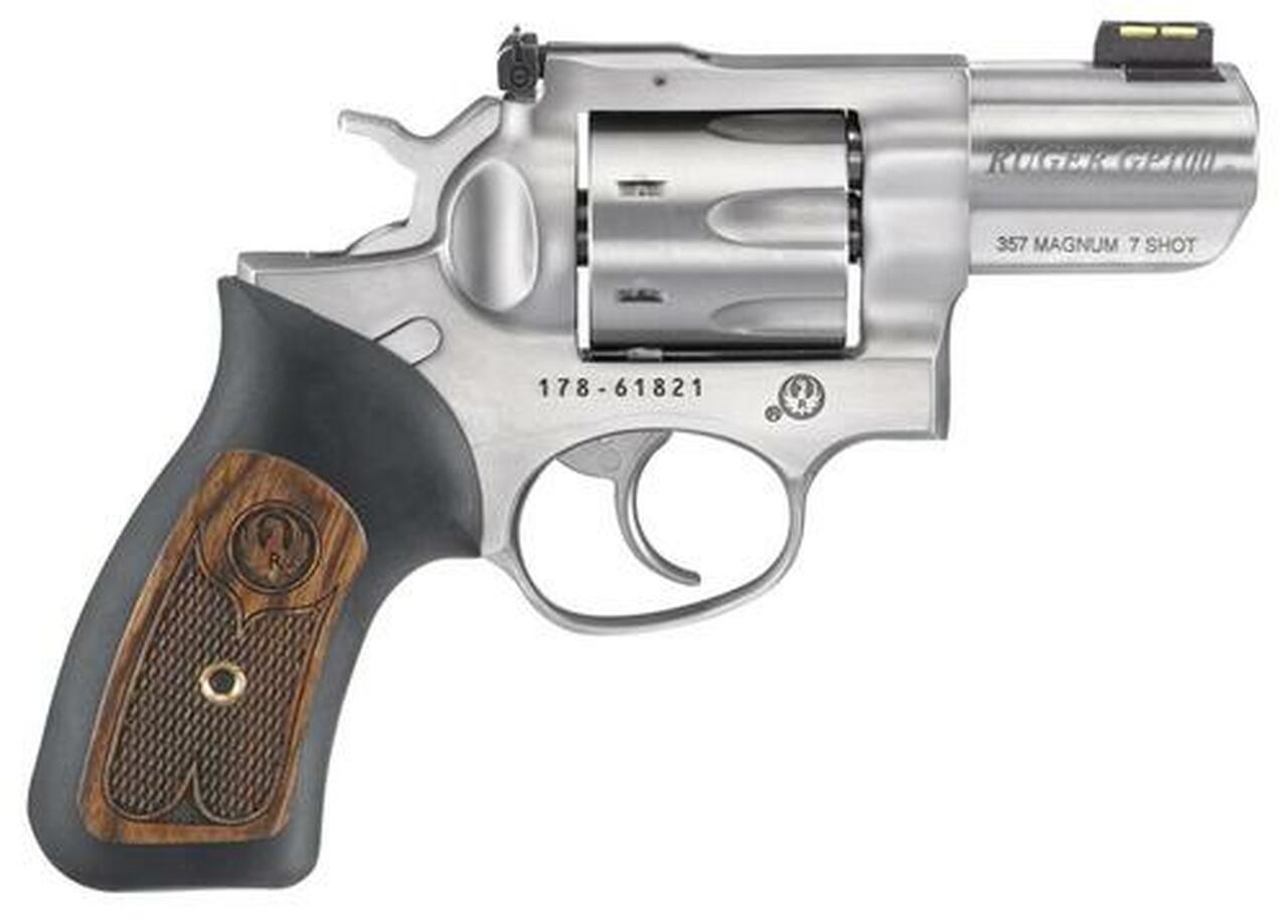 Ruger Model GP1-100 .357 Mag/38 Spec 2.5″ Barrel Satin SS Finish Fiber Optic Front Sight 7rd