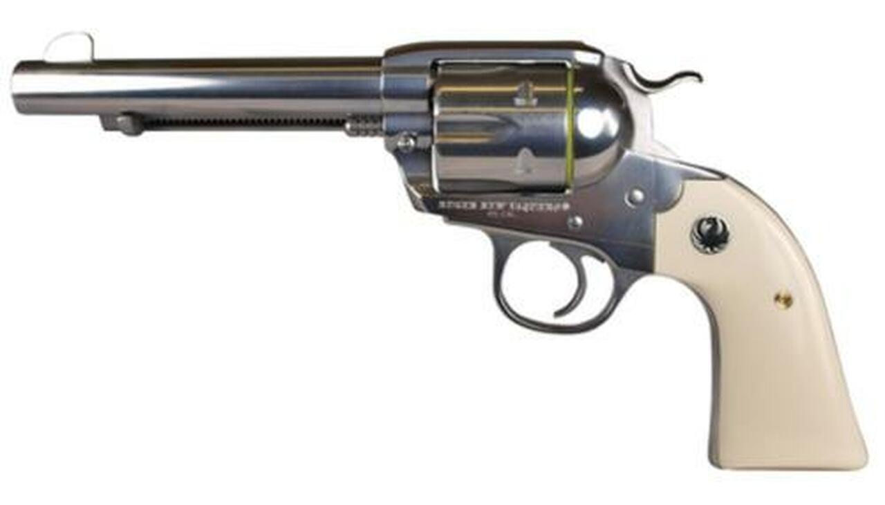 Ruger New Vaquero Bisley .45 Colt 5.5″ Barrel High Gloss SS Finish 6rd