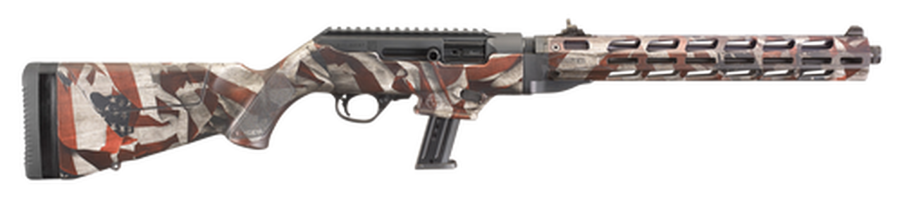 Ruger PC Carbine 9mm, 16.12″ Threaded Barrel, American Flag, 10rd