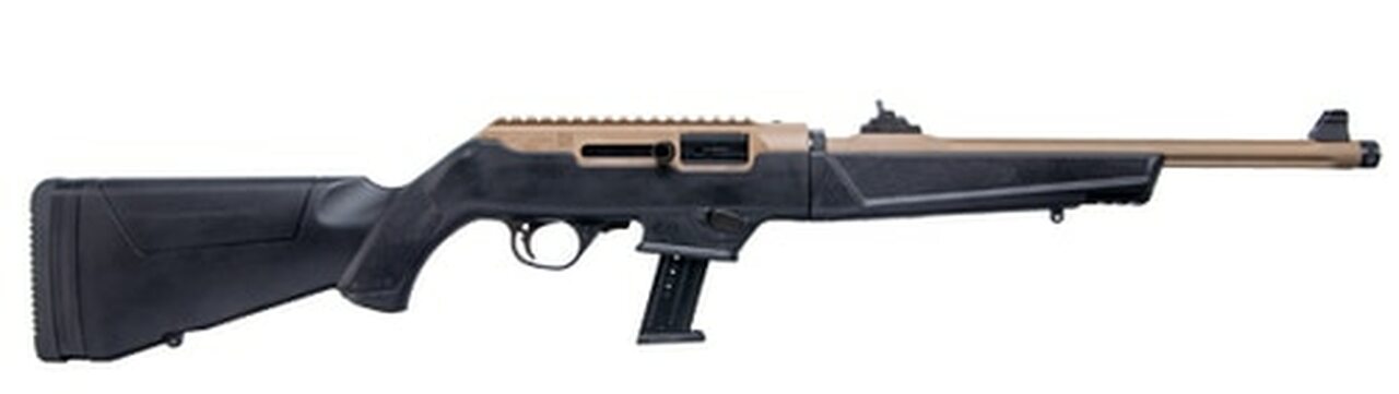 Ruger PC Carbine Flat Dark Earth 9mm Take Down, 16″ Barrel, Ruger & Glock Mag Adapter, 17rd Mag