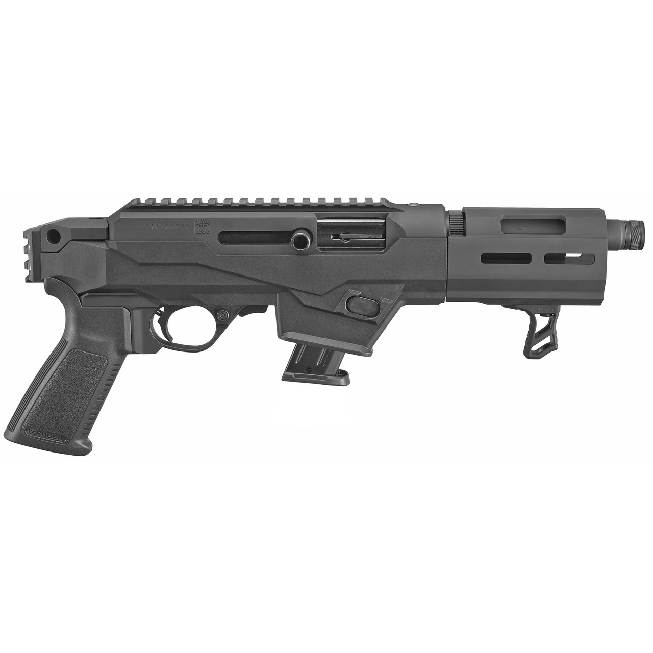 Ruger PC Charger Pistol, 9mm, 6.5″ Barrel Threaded, Aluminum Frame, Black, 10 Round Mag, 1 Mag, Take Down
