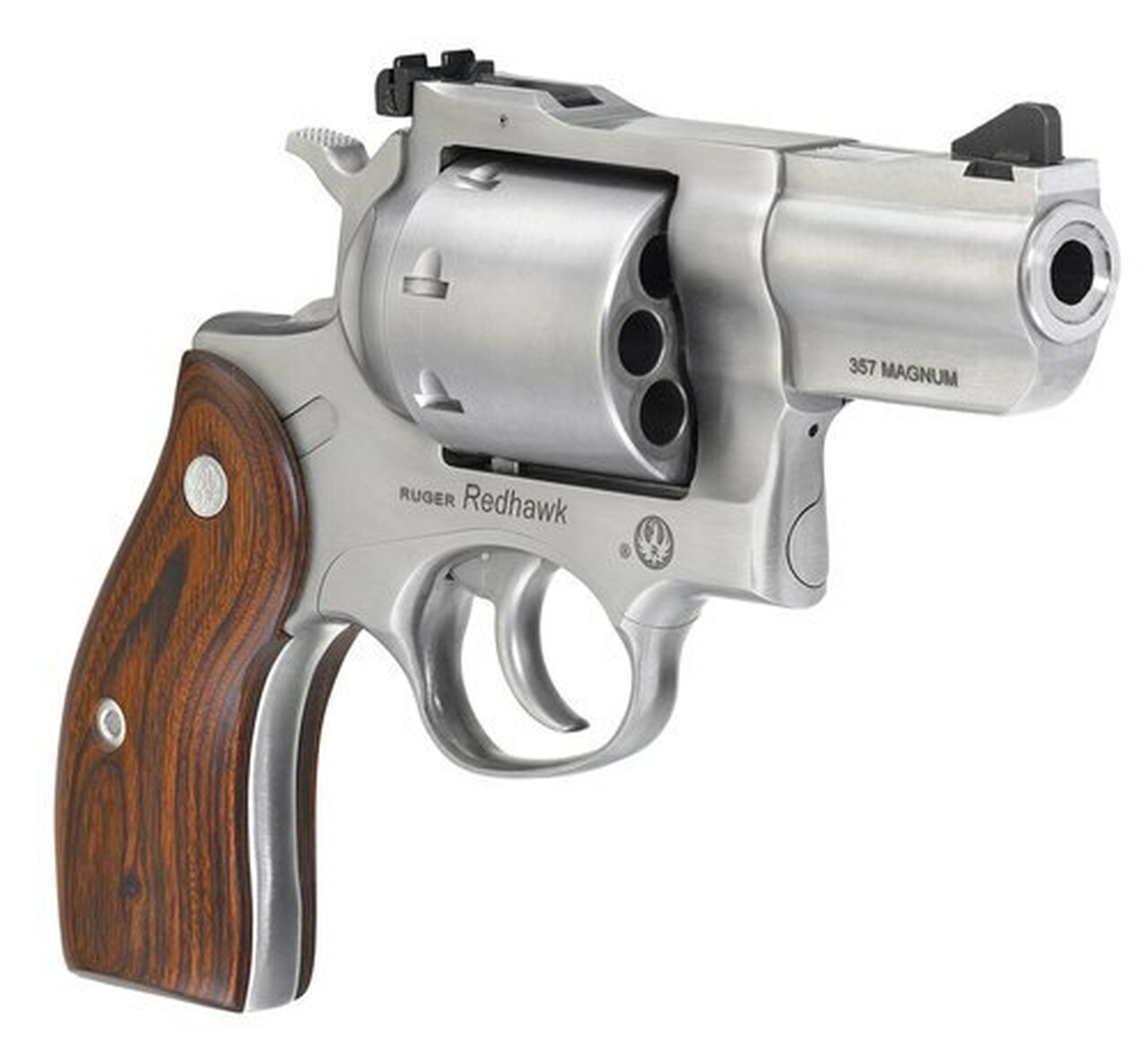 Ruger Redhawk, .357 Mag, 2.75″ Barrel, 8rd, Satin Stainless, Wood Grips