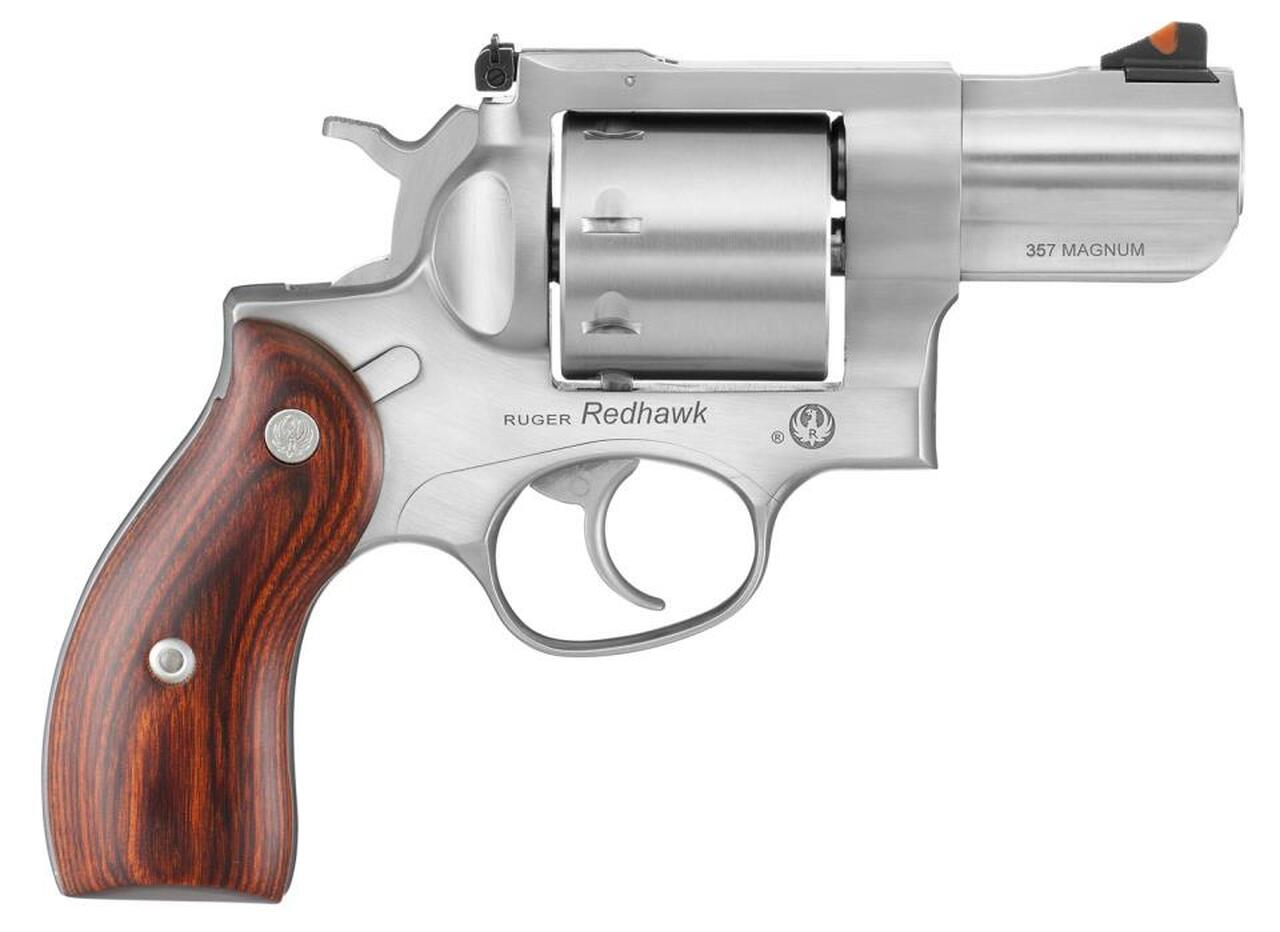 Ruger Redhawk 357 Magnum/38 Spl 2.75″ Barrel Satin SS Wood Grip 8rd