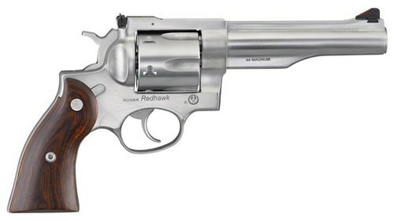 Ruger Redhawk, .44 Mag, 5.5″ Barrel, 6rd, Satin Stainless, Wood Grips