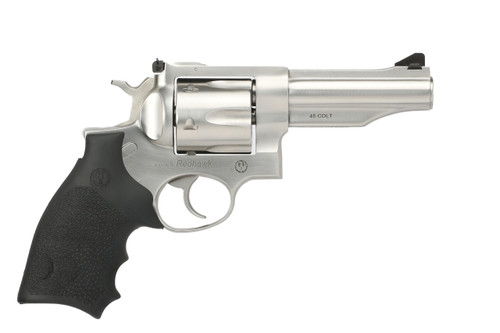 Ruger Redhawk 45 Colt, 4.2″ Barrel, Stainless Steel, Black Hogue Grip, 6rd