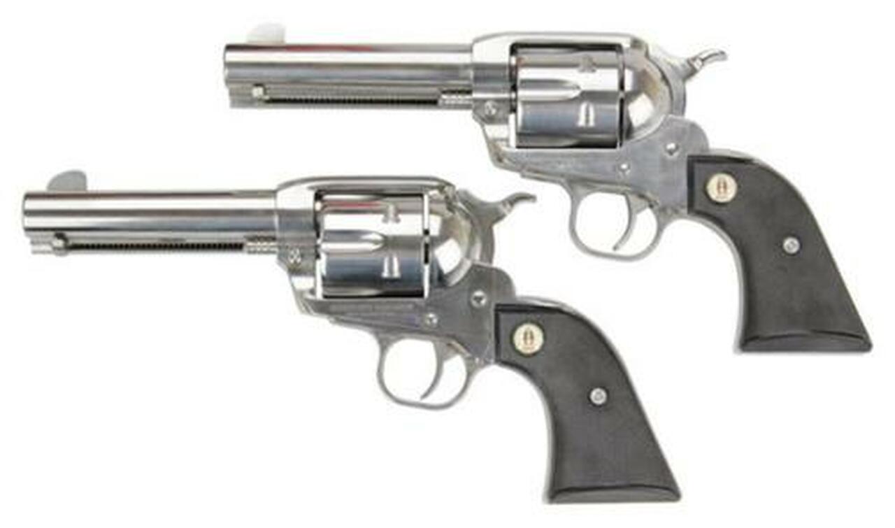 Ruger SASS Vaquero, 357/38 Spl, 4.62″, Stainless, Price Shown is for Single Gun, Select two in Cart