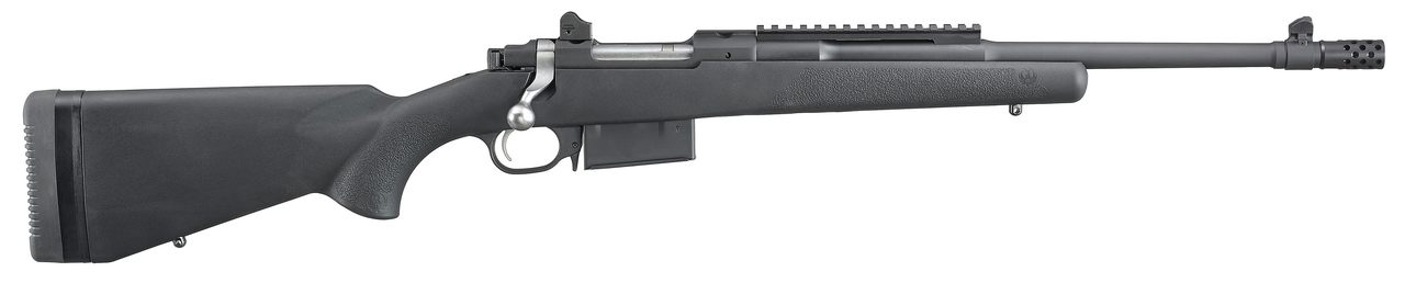 Ruger Scout Rifle 350 Legend, 16.5″ Cold Hammer Forged Barrel, Muzzle Brake, Black, Adj Rear Sight, Protected Blade Front Sight, 5rd