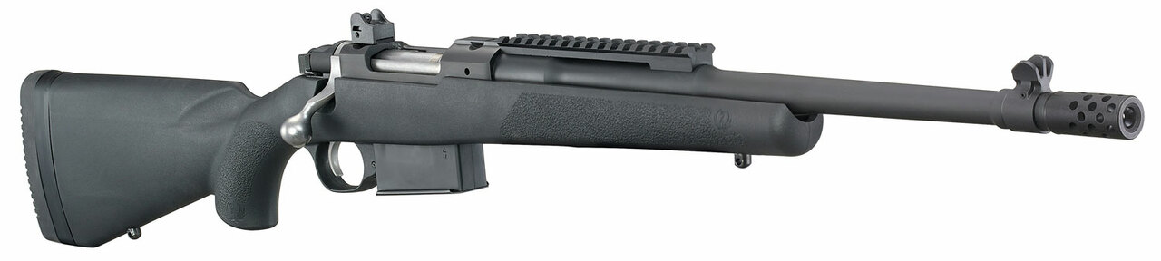 Ruger Scout Rifle 350 Legend, 16.5″ Cold Hammer Forged Barrel, Muzzle Brake, Black, Adj Rear Sight, Protected Blade Front Sight, 5rd