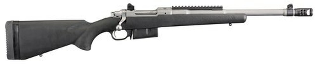 Ruger Scout Rifle 450 BUSHMASTER 16.1″ Barrel, Hybrid Muzzle Brake, Matte SSl Finish, Adjustable Rear Sigh
