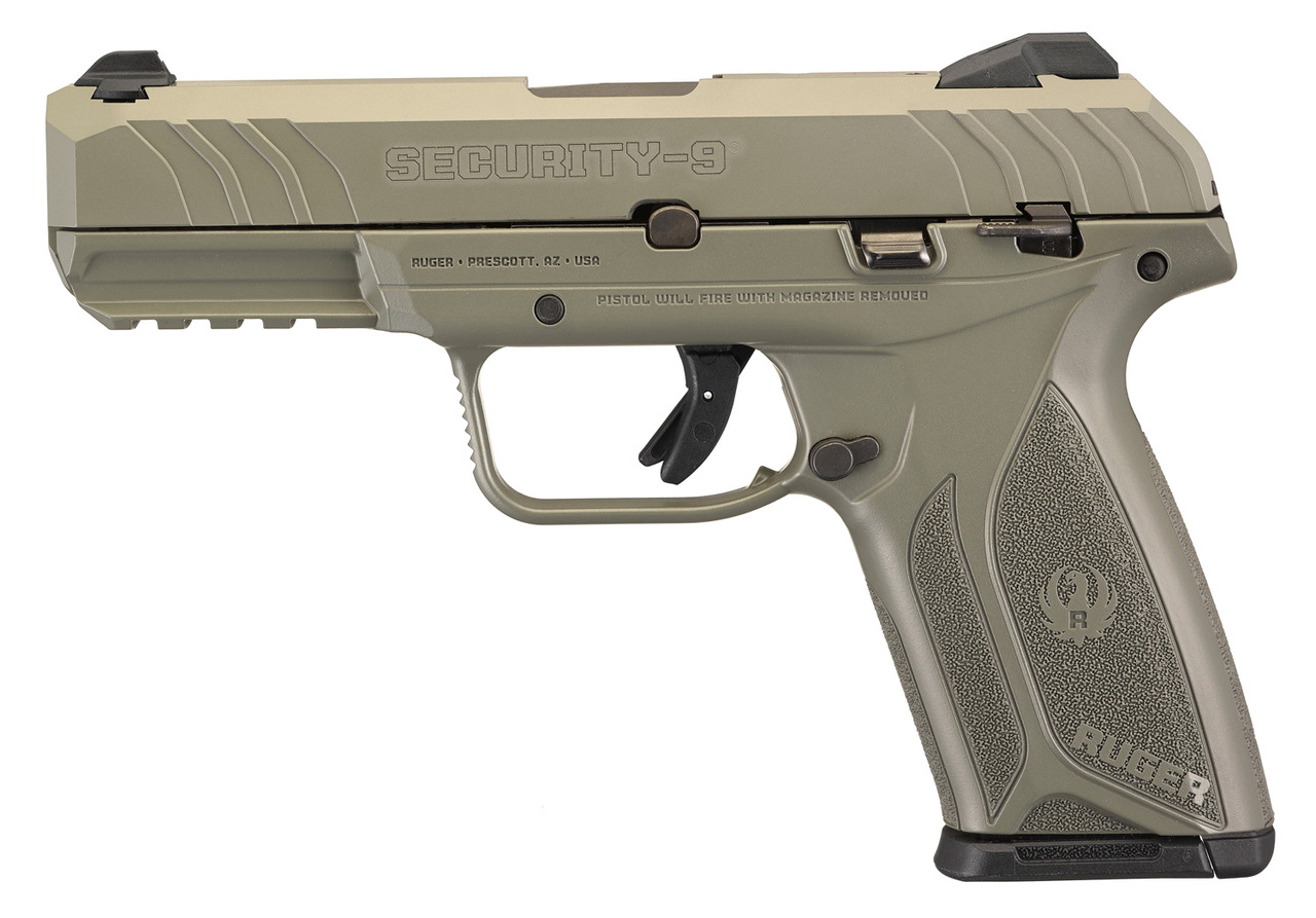 Ruger Security-9 9mm, 4″ Barrel, Jungle Green Full Coverage, 15rd Mag