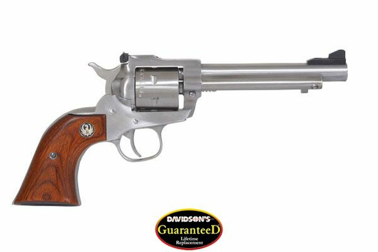 Ruger Single Six Revolver 17 HMR 5.5″ Barrel SS Finish Rosewood Grips
