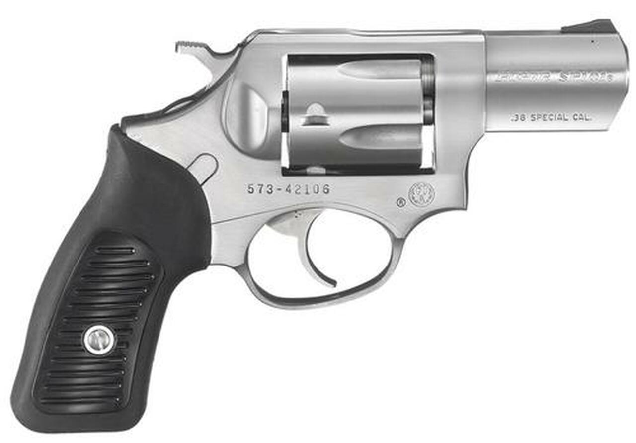 Ruger SP101 38 Special 2.25″ 5″ Rubber Grip Satin Fixed Sights SS