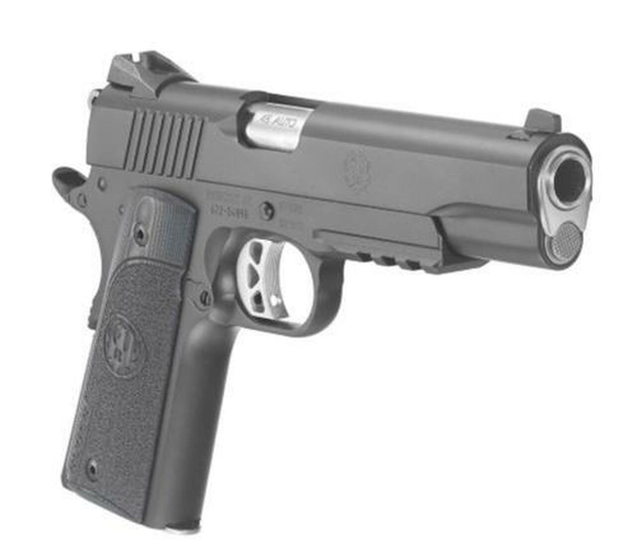 Ruger SR1911 45 ACP, 5″, 8rd, G10 Grips, Rail, Black Nitride Finish