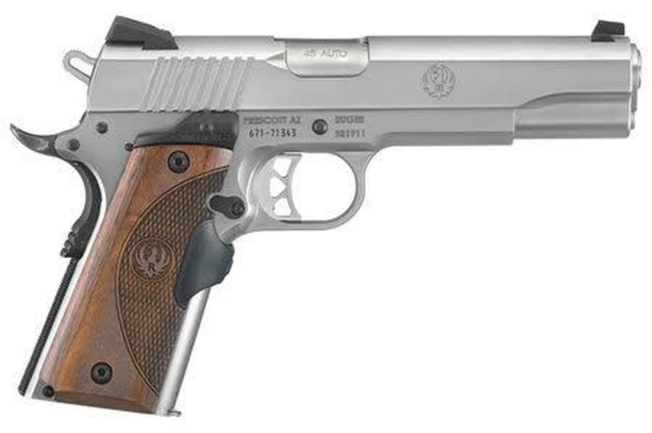 Ruger SR1911 45 ACP 5″ Barrel Crimson Trace Lasergrip 7rd and 8rd Mags