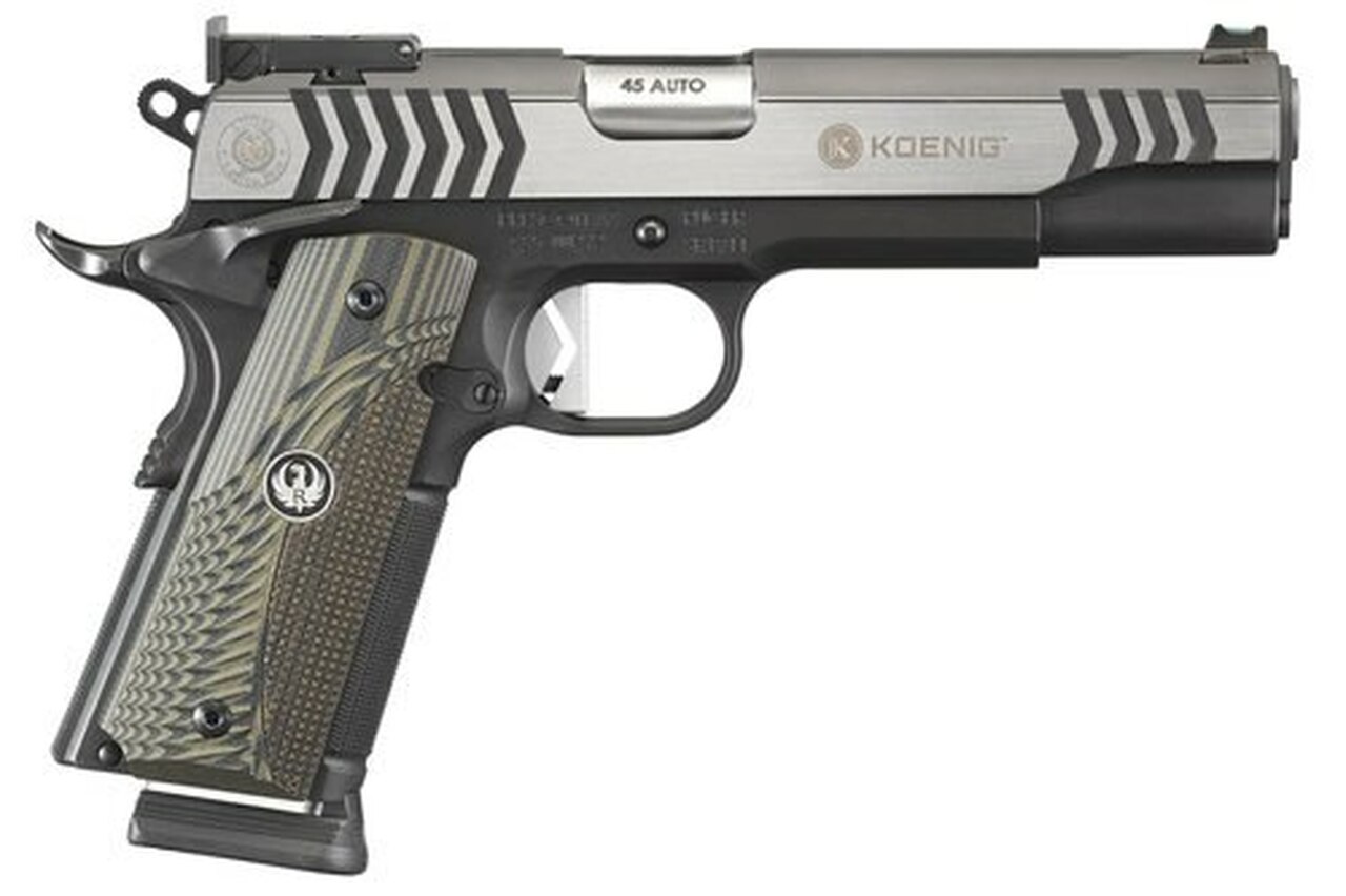 Ruger SR1911 Competition Koenig, .45 ACP, 5″ Barrel, 8rd, Black Nitride/Stainless