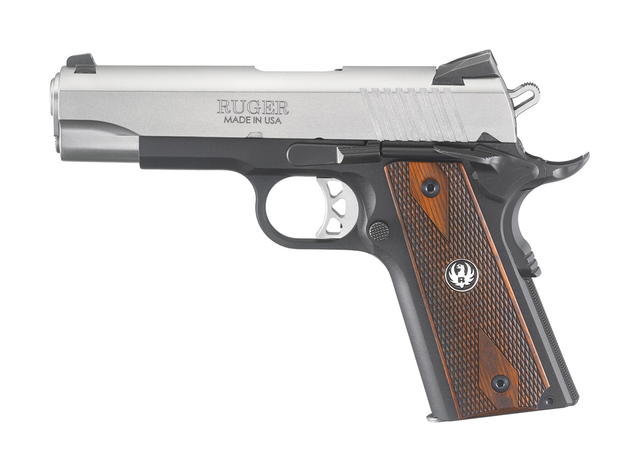 Ruger SR1911 Lightweight Commander-Style 45 ACP, 4″ Barrel, Novak Sights, Thin Grips, 7rd Mag