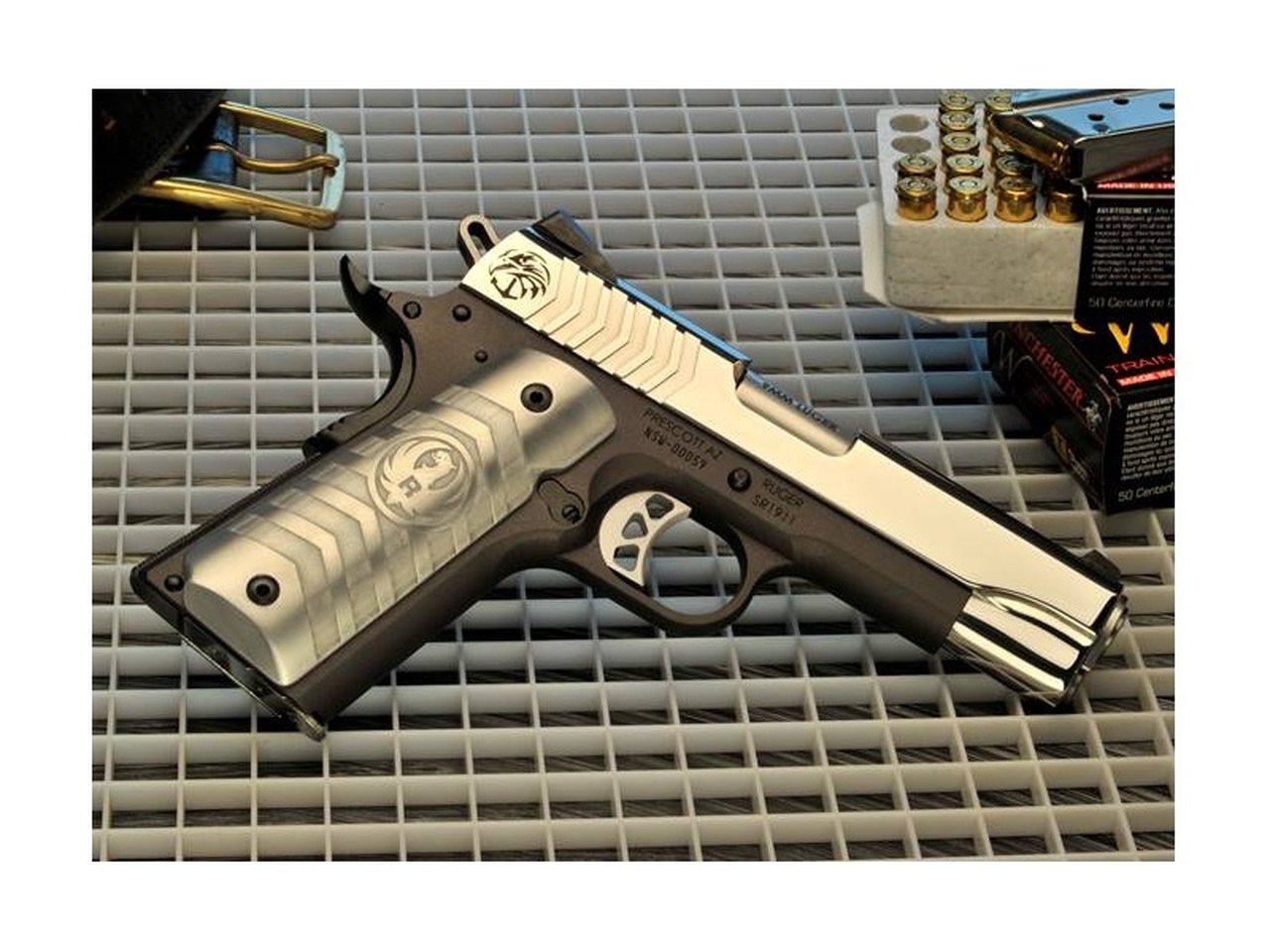 RUGER SR1911 NAVY SPECIAL WARFARE PISTOL 9MM-4.25″ W/CRKT KNIFE (1 OF 500)