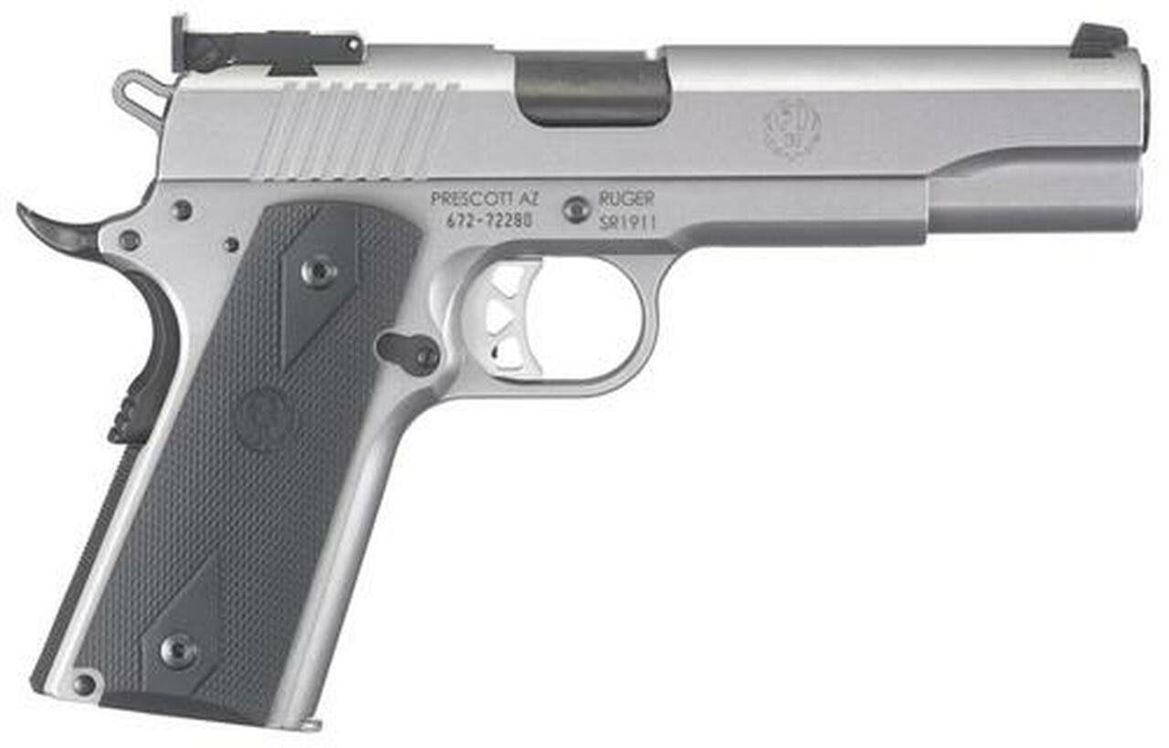 Ruger SR1911 Target 10mm 5″ Barrel SS Finish Adjustable Sights 8rd Mag