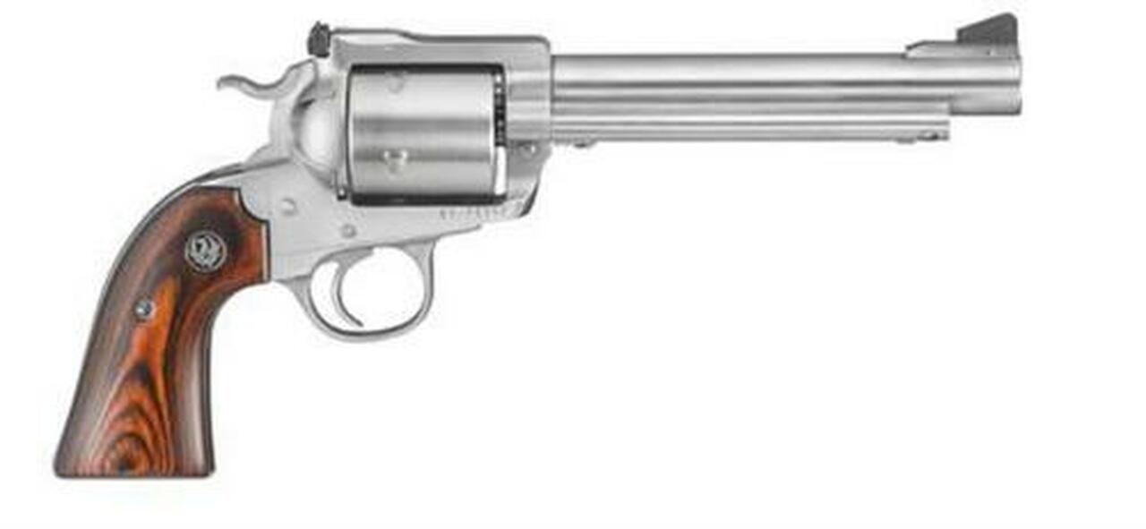 Ruger Super Blackhawk .454 Casull, SS, 6.5″ Barrel, Unfluted Cyl, Bisley Hardwood Grips