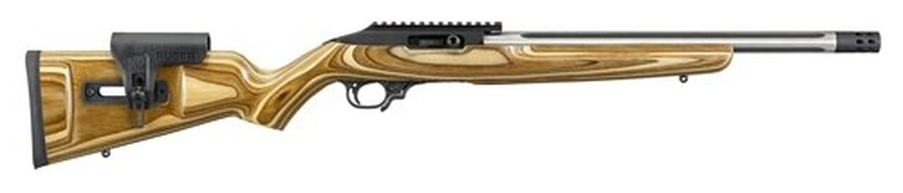 Ruger TALO Exclusive 10/22 Competition, .22 LR, 16″ SS Fluted Barrel, Brake, Brown Laminate Stock, 10rd Mag
