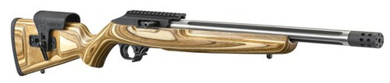 Ruger TALO Exclusive 10/22 Competition, .22 LR, 16″ SS Fluted Barrel, Brake, Brown Laminate Stock, 10rd Mag