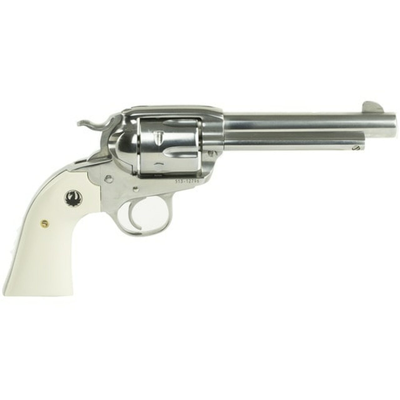 Ruger Vaquero Bisley 357 Mag/38 Special, 5.5″ Barrel, SS Finish, Ivory Grips
