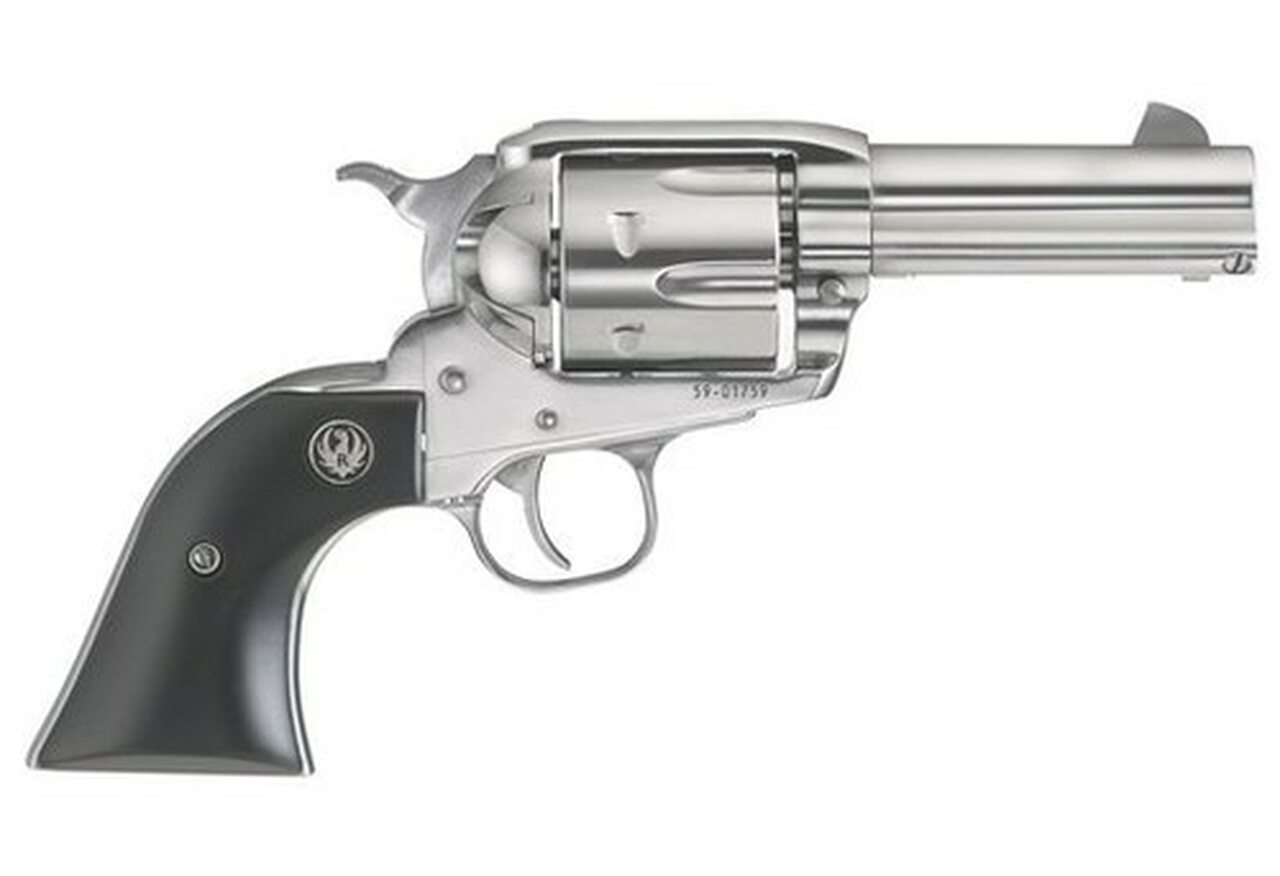 Ruger Vaquero Shorty Pack Gun .44 Magnum/44 Spec, 3.75″ Barrel, Stainless Steel Frame, Wood Grip, 6 Shot