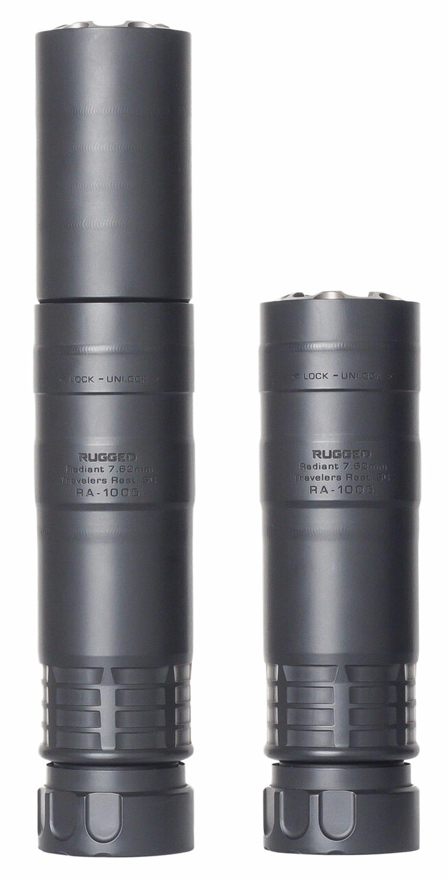 Rugged Suppressor Radiant7.62 7.62mm, 7.5″ Length, 5/8×24 TPI, Black