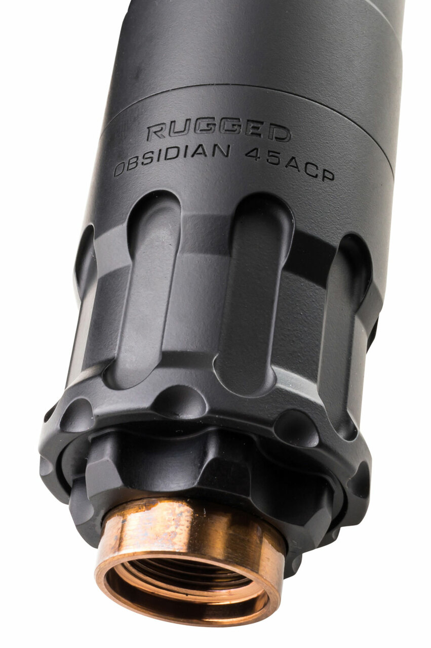 Rugged Suppressors Obsidian 45 with ADAPT Modular Technology, Pistol Suppressor, .45 ACP, Includes .578X28 Piston, Aluminium Tube, 17-4 PH Baffles, Black Cerakote Finish