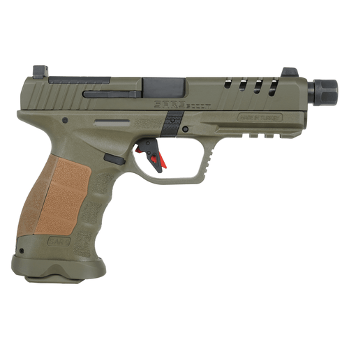 SAR 9x Socom 9mm, 5.2″ Threaded Barrel, Olive Drab Green, 21rd