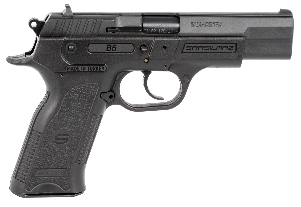 SAR B6 9mm, 4.50″ Barrel, Black Oxide Steel, Black Polymer Grip, 10rd