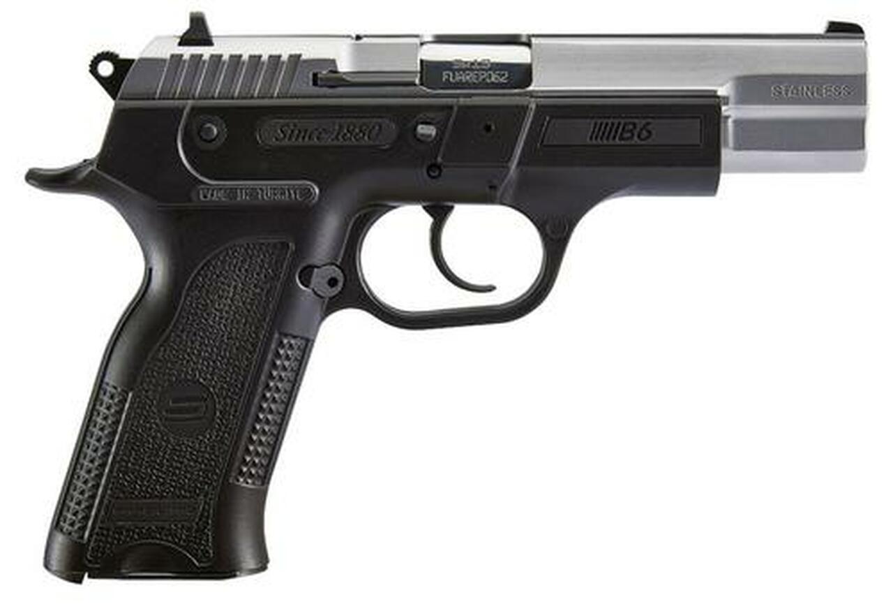 SAR USA B6, 9mm, 4.5″ Barrel, 17rd, Stainless Steel Slide, Black Polymer Frame