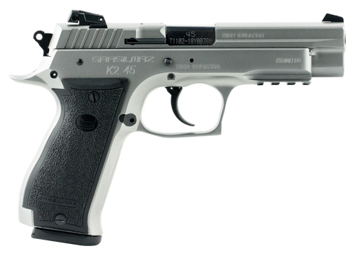 SAR USA K2 45 ACP, 4.7″ Barrel, Stainless Steel, Black Grip, 14rd