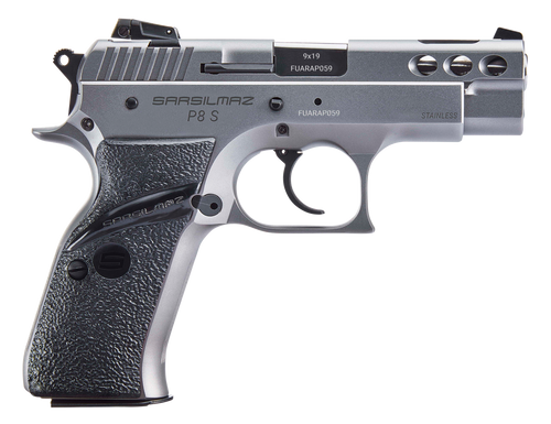 SAR USA P8S 9mm, 3.8″ Barrel, Black, Stainless Steel Frame, 17rd