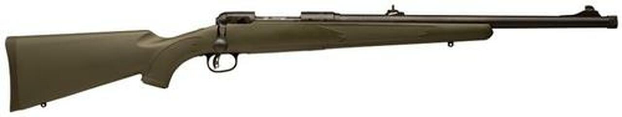 Savage 11/111 Hog Hunter Bolt 223 Remington 20″ Threaded Barrel, Green Synthetic Stock Black