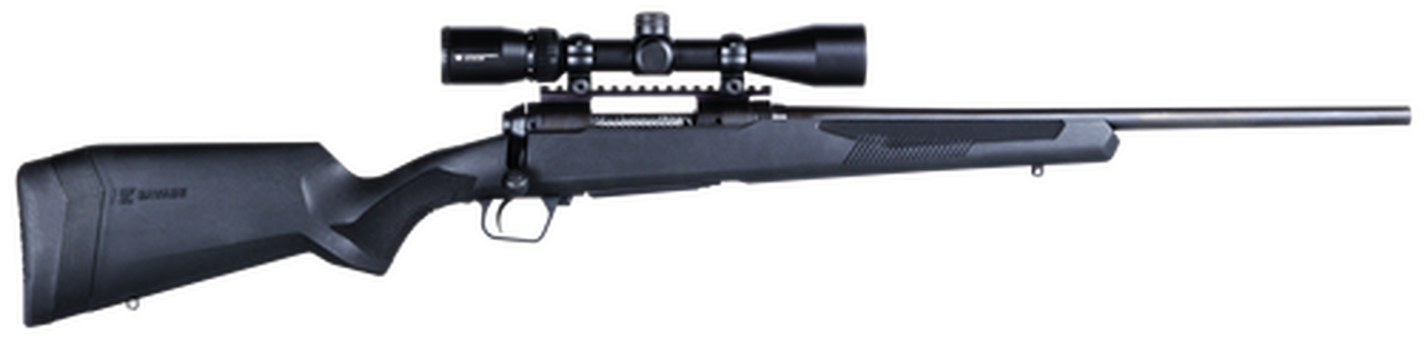 Savage 110 Apex Hunter XP, 350 Legend, 18″ Barrel, Black Color, Polymer Stock, 4Rd, Vortex Crossfire II 3-9×40,