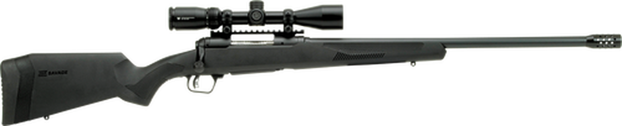 Savage 110 Apex Hunter XP, 450 BM, 22″ Barrel, Black Color, Polymer Stock, 3Rd, Vortex Crossfire II 3-9×40 Scope,