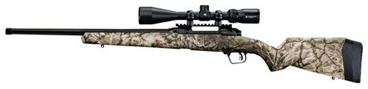 Savage 110 Apex Predator XP, 223 Rem, 20″ Barrel, Mossy Oak Terra Camo Pattern, Polymer Stockm 4Rd, Vortex Crossfire II 4-12×40 Scope,