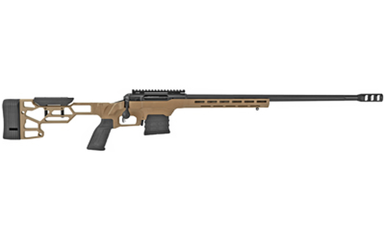 Savage 110 Precision, 6.5 Creedmoor, 24″ Heavy Barrel, Flat Dark Earth, MDT LSS XL Chassis, 10Rd, Includes 1 AICS Magazine/ 20 MOA 1 Piece EGW Rail