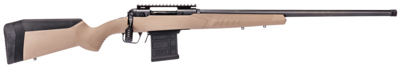 Savage 110 Tactical Desert, 6.5 PRC, 24″ Threaded Barrel, Black Barrel and Action, Flat Dark Earth Polymer Stock, 8Rd,
